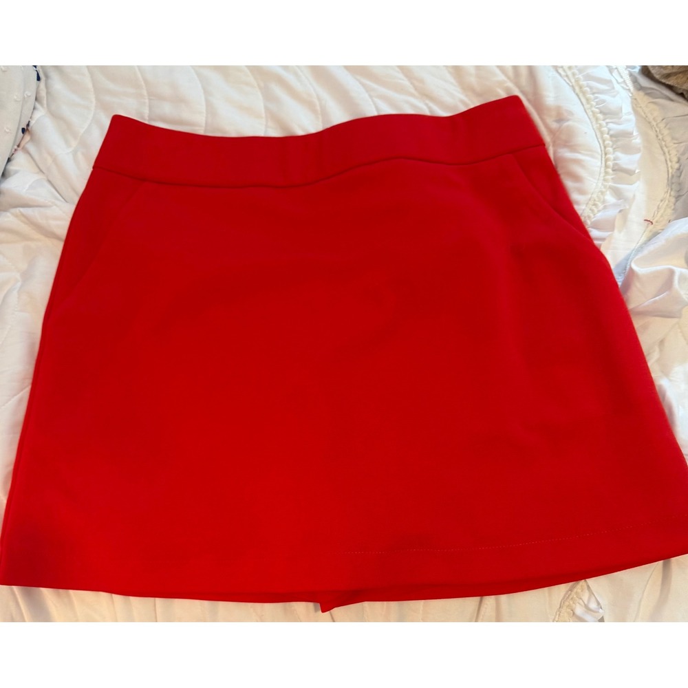 Versona Womens Red A-Line Skort Side Pockets Stretch Size S